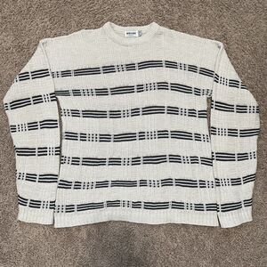 VTG New Era Sweater Mens XXL 2XL Tall Cream Fisherman Heavyweight Crewneck USA